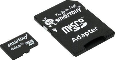 Карта памяти SmartBuy microSDXC 64Gb Class 10 + SD адаптер (SB64GBSDCL10-01) от компании ООО " Открытые Предложения" - фото 1