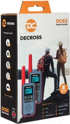 Комплект раций Decross DC63 (2шт, красный) от компании ООО " Открытые Предложения" - фото 1