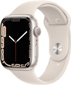 Смарт-часы Apple Watch Series 7 45 мм (сияющая звезда/сияющая звезда спортивный)
