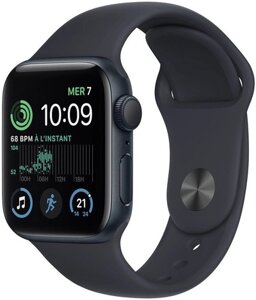 Смарт-часы Apple Watch SE 2 44 мм (алюминиевый корпус, полуночный/полуночный, спортивный силиконовый ремешок)