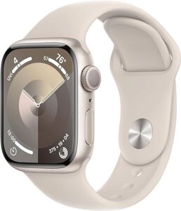 Apple Watch Series 9 41 мм (алюминиевый корпус, звездный/звездный спортивный силиконовый) MR8T3