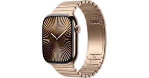 Умные часы Apple Watch Series 10 46 мм (титановый корпус, золотистый/золотитсый, стальной ремешок)