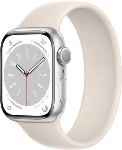 Смарт-часы Apple Watch Series 8 41 мм (алюминиевый корпус, серебристый/звездный свет, силиконовый ремешок) от компании ООО " Открытые Предложения" - фото 1