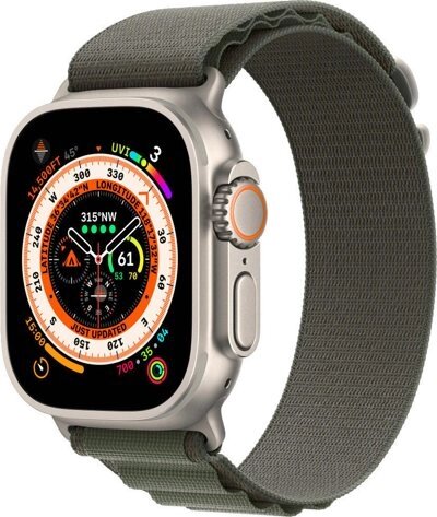Смарт-часы Apple Watch Ultra LTE 49 мм (титановый корпус, титановый/темно-зеленый, текстильный ремешок размера M) от компании ООО " Открытые Предложения" - фото 1