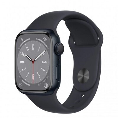Умные часы Apple Watch Series 8 41 мм (алюминиевый корпус, полуночный/полуночный, спортивный силиконовый ремешок) от компании ООО " Белтехноимпульс" - фото 1