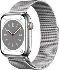 Умные часы Apple Watch Series 8 45 мм (корпус из нержавеющей стали, серебристый/серебристый, миланский сетчатый браслет) от компании ООО " Открытые Предложения" - фото 1