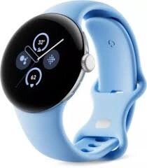 Умные часы Google Pixel Watch 2 LTE (глянцевый серебристый/залив, спортивный силиконовый ремешок) от компании ООО " Белтехноимпульс" - фото 1