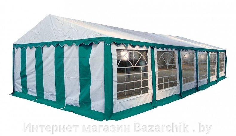 5x12м, C625124/P512201 G, тент-шатер ПВХ, цвет белый с зеленым от компании Интернет магазин Bazarchik . by - фото 1