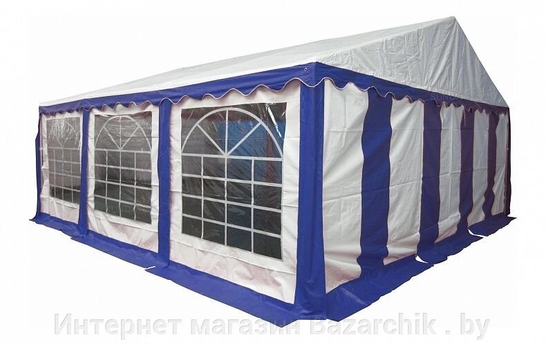 6x6м, 66201, тент-шатер ПВХ, цвет белый с синим от компании Интернет магазин Bazarchik . by - фото 1