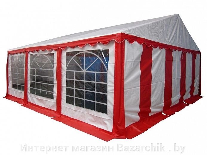 6x6м, P66201R Тент-шатер ПВХ, цвет белый с красным от компании Интернет магазин Bazarchik . by - фото 1