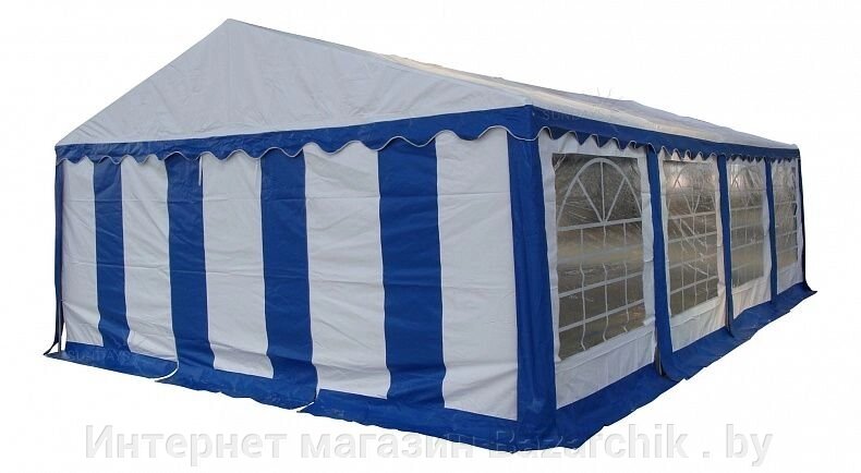 6x8м,68201, тент-шатер ПВХ, цвет белый с синим от компании Интернет магазин Bazarchik . by - фото 1