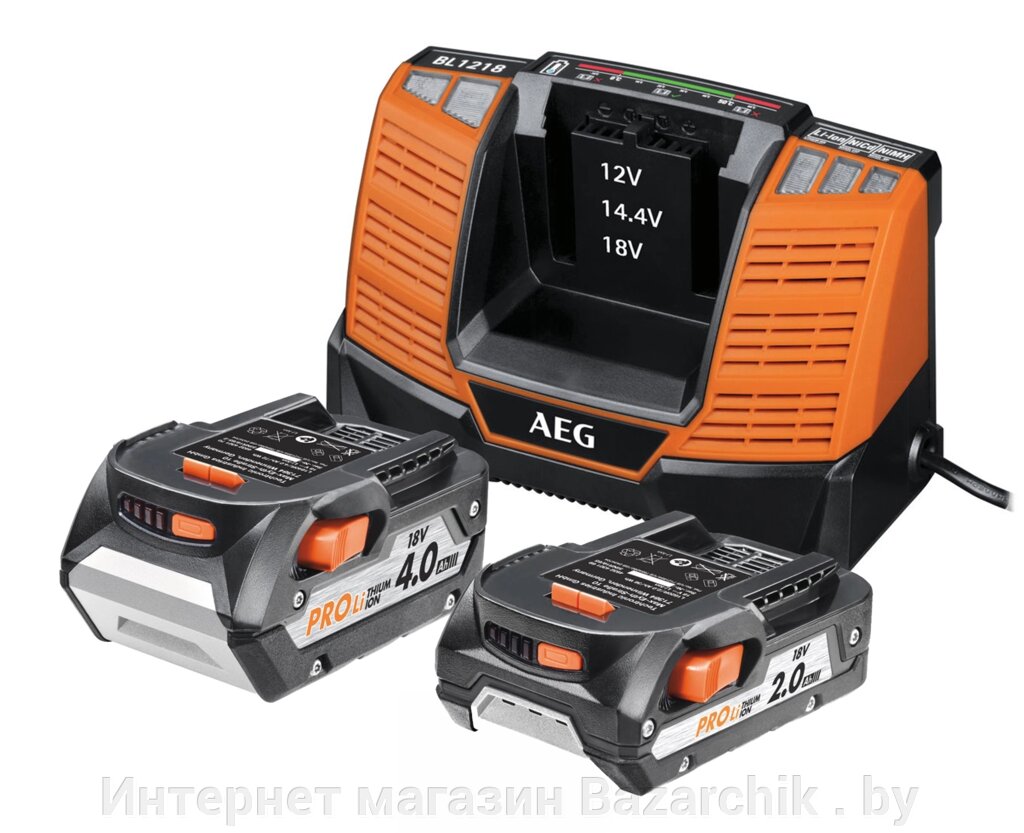 Аккумулятор AEG SET LL18X02BL2 (2) с зарядным устройством (в сумке) от компании Интернет магазин Bazarchik . by - фото 1
