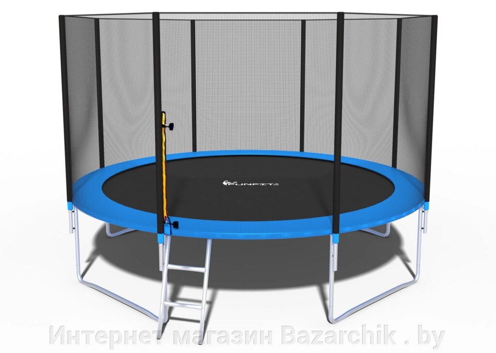 Батут складной Funfit 3,74 м с защитной сеткой и лестницей от компании Интернет магазин Bazarchik . by - фото 1