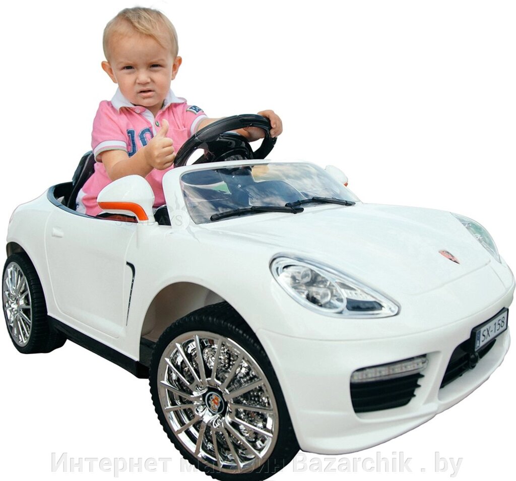 Детский электромобиль Porsche 911 цвет белый от компании Интернет магазин Bazarchik . by - фото 1