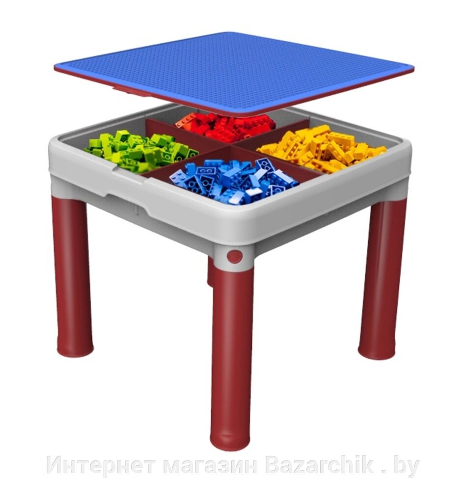 Детский столик, два стула Construction Play Table-красный/синий от компании Интернет магазин Bazarchik . by - фото 1