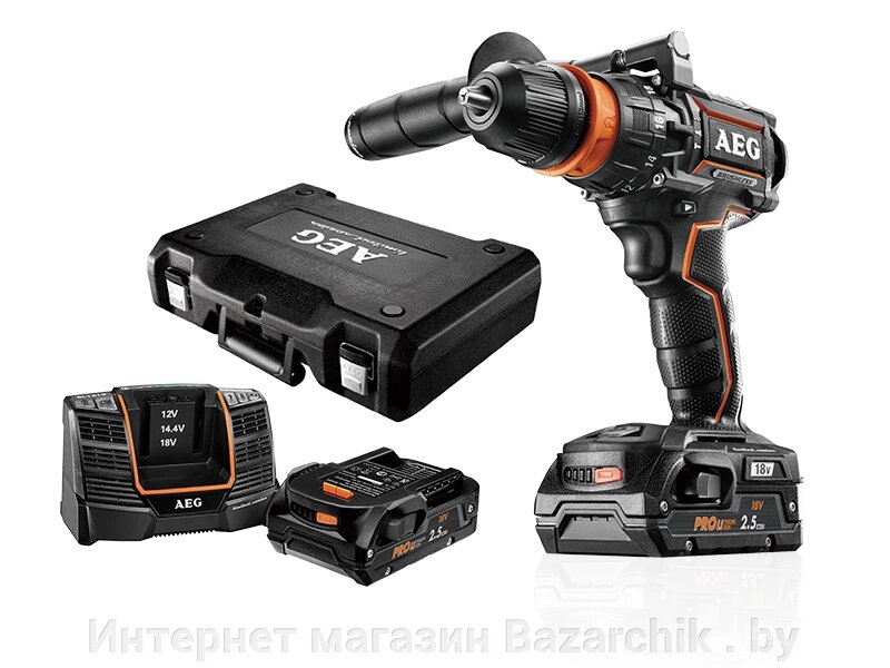 Дрель-шуруповерт аккумуляторная AEG BSB18CBLLE LI-252CKIT1 от компании Интернет магазин Bazarchik . by - фото 1