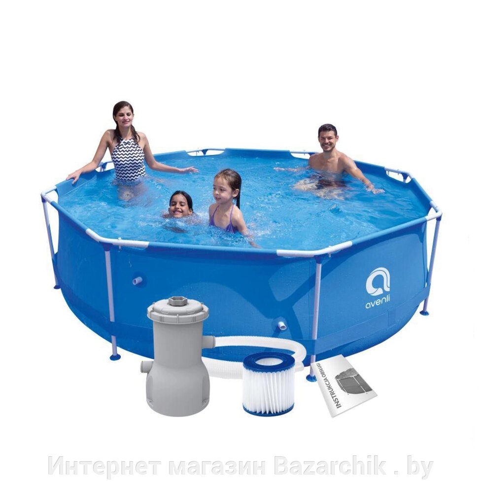 Каркасный бассейн Avenli 305 х 76 см + фильтр-насос для воды от компании Интернет магазин Bazarchik . by - фото 1
