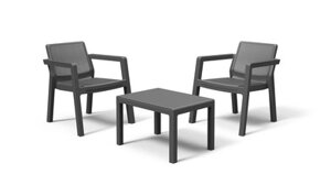 Комплект мебели (2 кресла, столик) Emily Balcony Set, б/п, графит