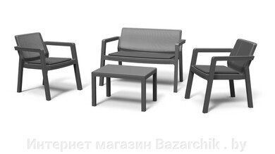 Комплект мебели (2х местный диван, 2 кресла, столик) Emily 2 seater, б/п, графит от компании Интернет магазин Bazarchik . by - фото 1