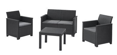 Комплект мебели (2х местный диван, 2 кресла, столик) Emma 2 seater, графит от компании Интернет магазин Bazarchik . by - фото 1
