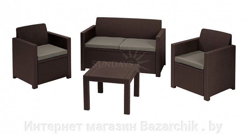 Комплект мебели KETER Alabama set (Алабама Сэт), коричневый от компании Интернет магазин Bazarchik . by - фото 1
