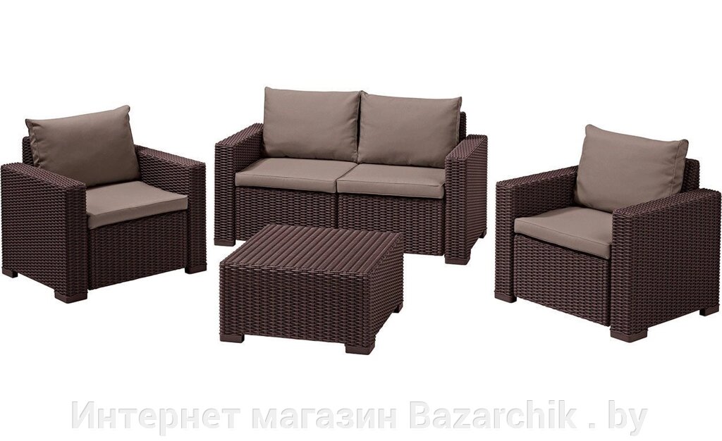 Комплект мебели KETER California 2 Seater, коричневый от компании Интернет магазин Bazarchik . by - фото 1