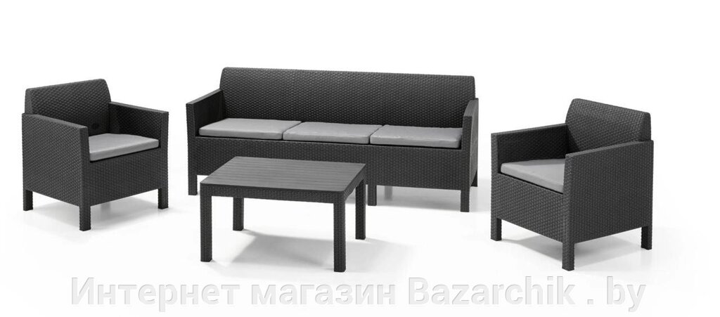 Комплект мебели Orlando 3-sofa set, графит от компании Интернет магазин Bazarchik . by - фото 1