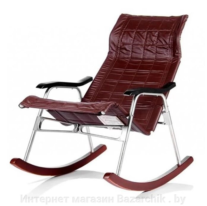Кресло-качалка складная Белтех (коричневое) от компании Интернет магазин Bazarchik . by - фото 1