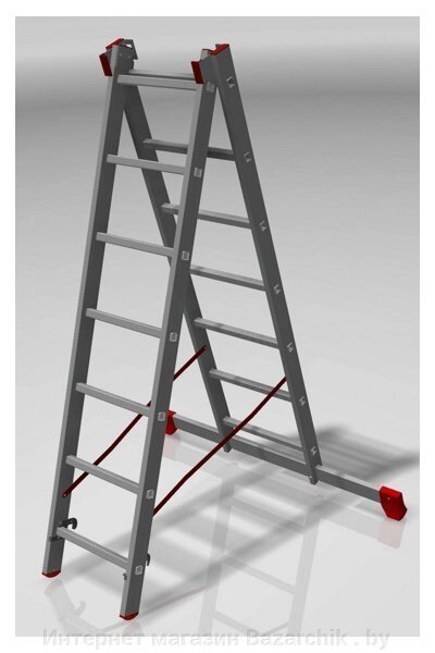 Лестница алюминиевая двухсекционная профессиональная 7 ст. NV 300 от компании Интернет магазин Bazarchik . by - фото 1
