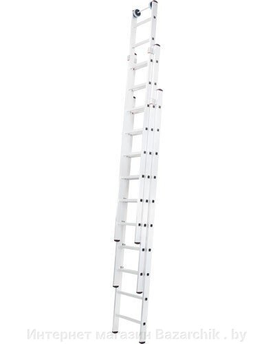 Лестница алюминиевая раздвижная трехсекционная индустриальная 10 ст. NV 500 от компании Интернет магазин Bazarchik . by - фото 1