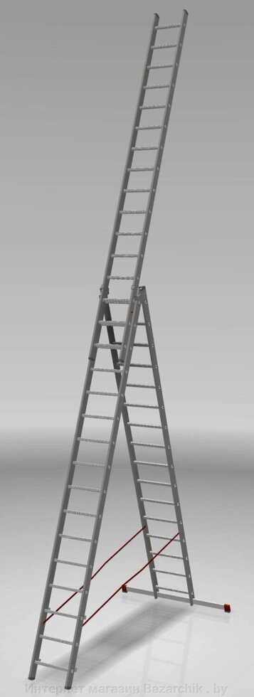 Лестница алюминиевая трёхсекционная индустриальная 16 ст. NV 500 от компании Интернет магазин Bazarchik . by - фото 1