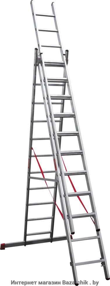Лестница алюминиевая трехсекционная усиленная профессиальная 11 ст. NV 300 от компании Интернет магазин Bazarchik . by - фото 1