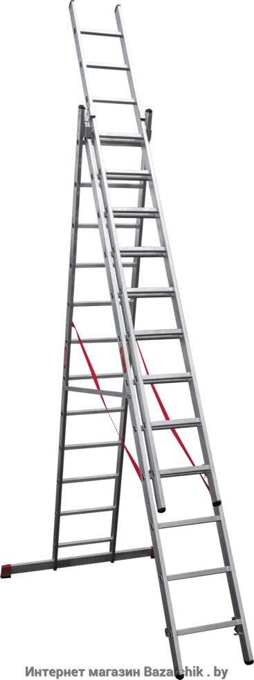 Лестница алюминиевая трехсекционная усиленная профессиальная 12 ст. NV 300 от компании Интернет магазин Bazarchik . by - фото 1