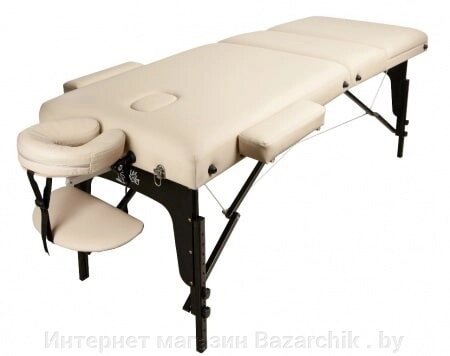 Массажный стол Atlas Sport 70 см LUX (с memory foam) складной 3-с деревянный (бежевый) от компании Интернет магазин Bazarchik . by - фото 1