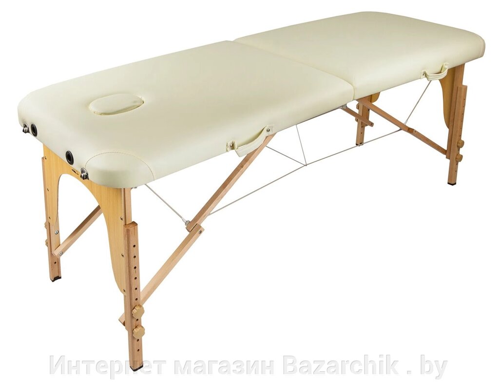 Массажный стол Atlas Sport складной 2-с деревянный 70 см ( бежевый ) - без аксессуаров от компании Интернет магазин Bazarchik . by - фото 1