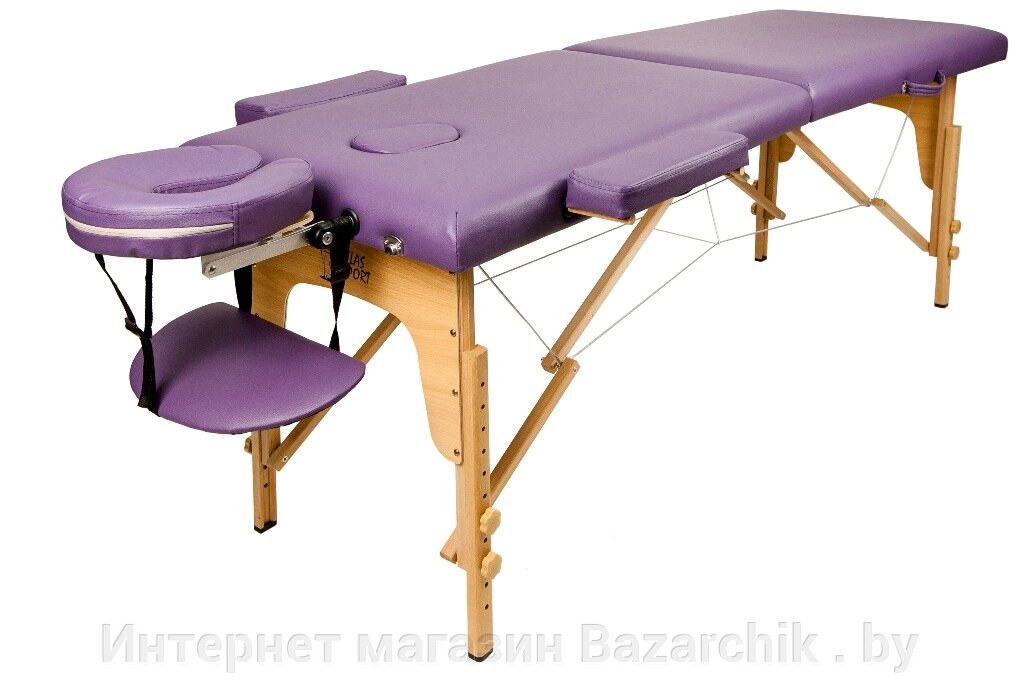 Массажный стол Atlas Sport складной 2-с деревянный 70 см (фиолетовый) от компании Интернет магазин Bazarchik . by - фото 1