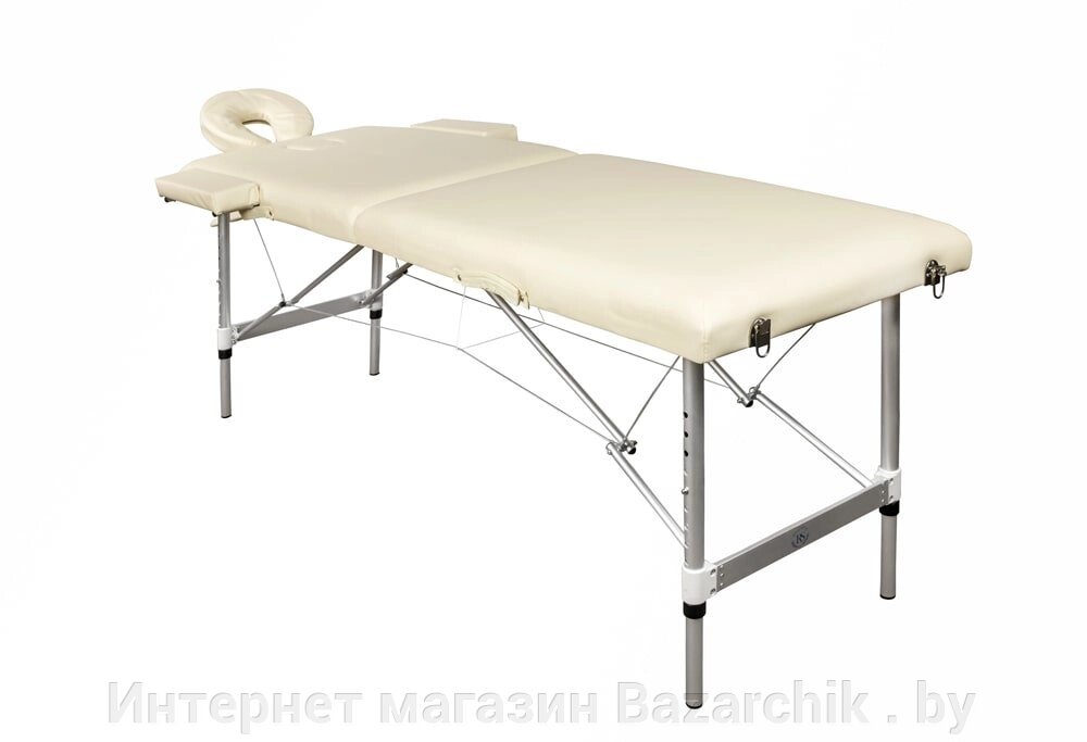 Массажный стол складной 2-х секционный алюминиевый RS BodyFit бежевый от компании Интернет магазин Bazarchik . by - фото 1