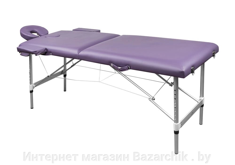 Массажный стол складной 2-х секционный алюминиевый RS BodyFit фиолетовый от компании Интернет магазин Bazarchik . by - фото 1