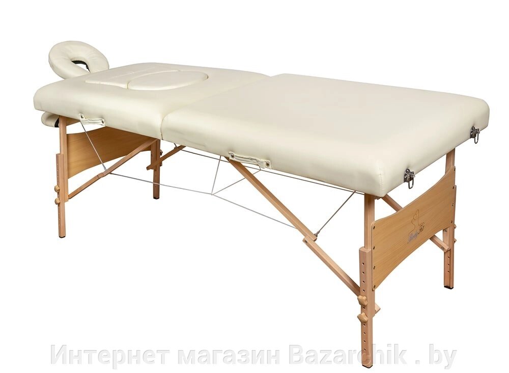 Массажный стол складной 2-х секционный деревянный RS BodyFit XXL, бежевый от компании Интернет магазин Bazarchik . by - фото 1