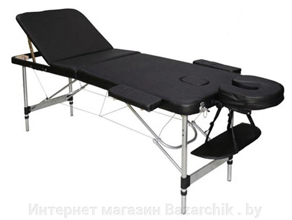 Массажный стол складной 3-х секционный алюминиевый Atlas Sport черный от компании Интернет магазин Bazarchik . by - фото 1