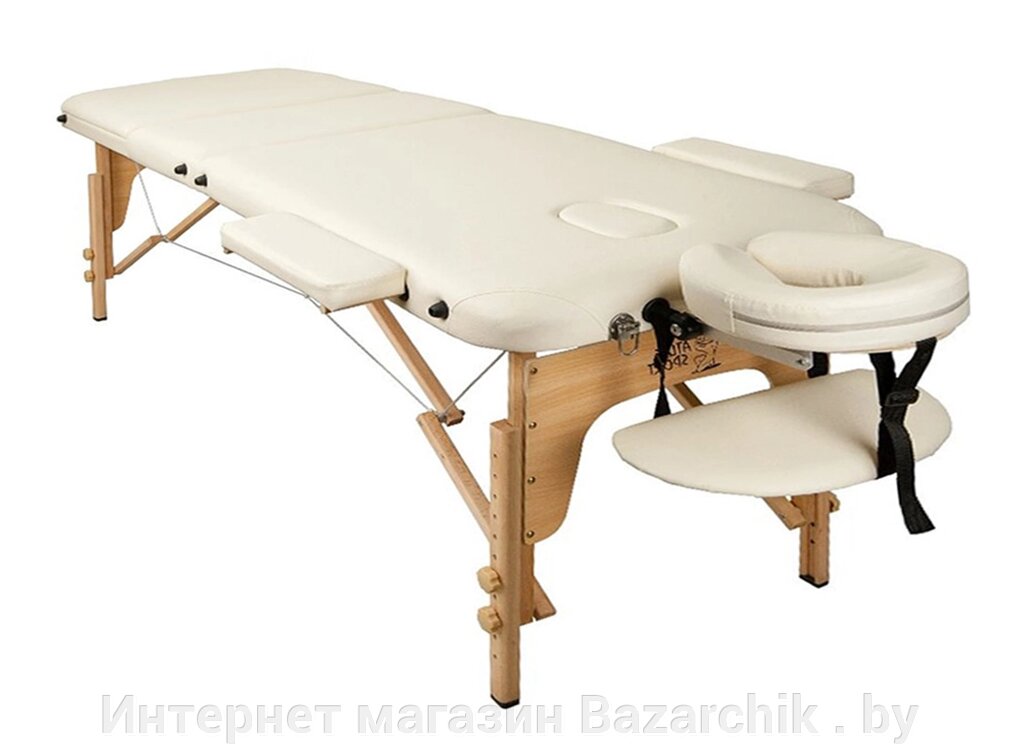 Массажный стол складной 3-х секционный деревянный 60см Atlas Sport (бежевый) от компании Интернет магазин Bazarchik . by - фото 1