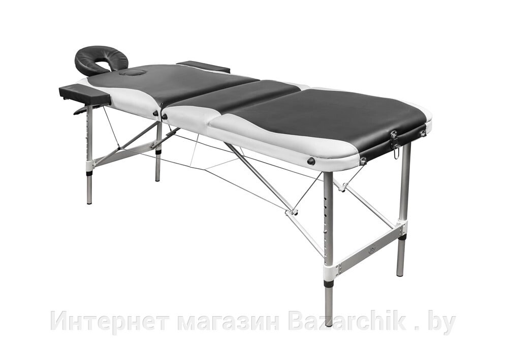 Массажный стол складной 3-секционный алюминиевый RS BodyFit черно-белый от компании Интернет магазин Bazarchik . by - фото 1