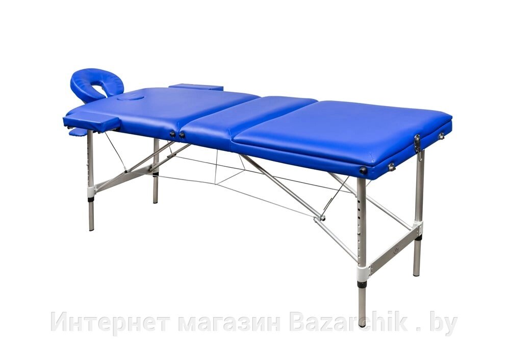 Массажный стол складной 3-секционный алюминиевый RS BodyFit синий от компании Интернет магазин Bazarchik . by - фото 1