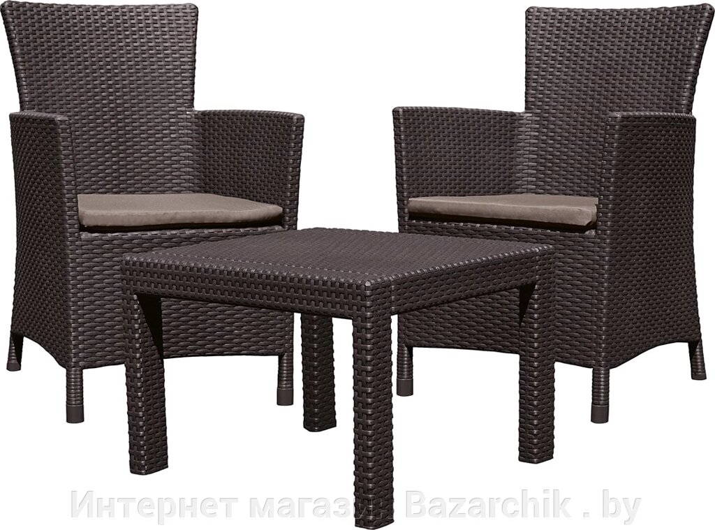Набор мебели (2 кресла, столик) Rosario Balcony, коричневый от компании Интернет магазин Bazarchik . by - фото 1