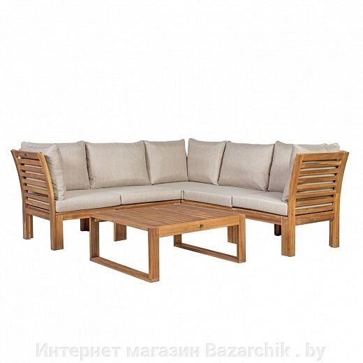 Набор садовой мебели Garden4you ALPINIA K12568 с подушками (стол и угловой диван), акация от компании Интернет магазин Bazarchik . by - фото 1