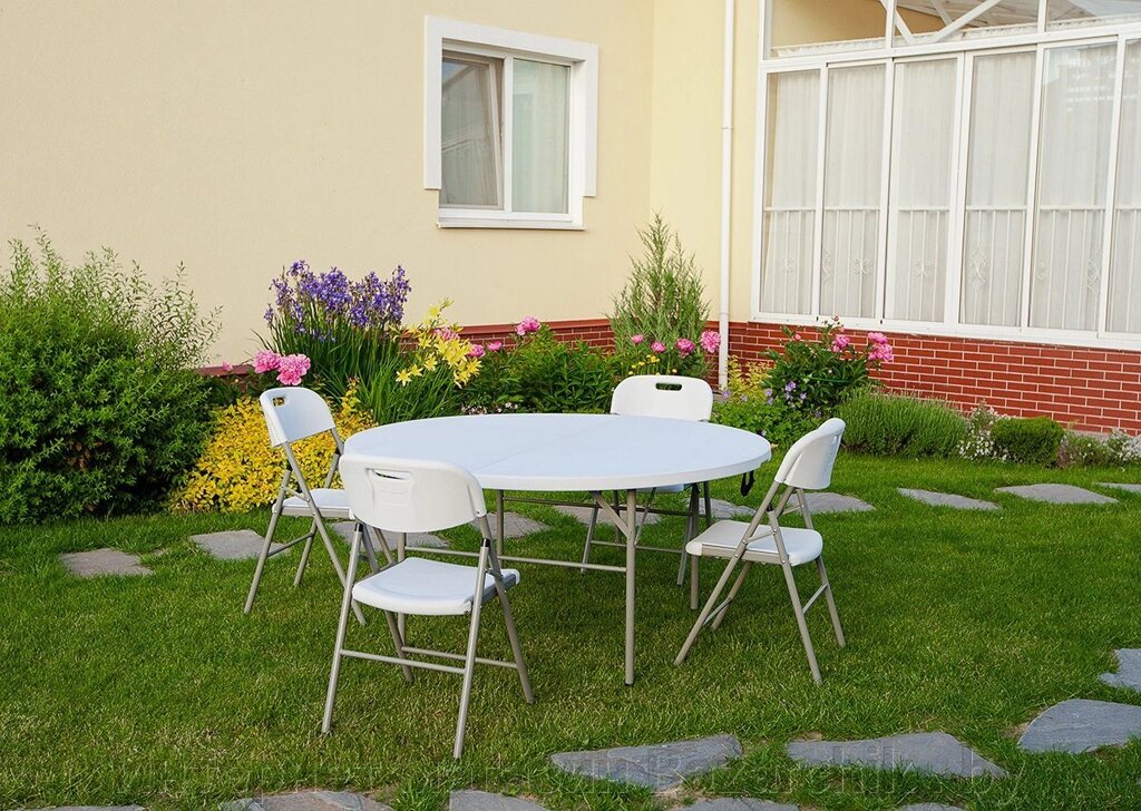 Набор складной садовой мебели CALVIANO (стол круглый 152см и 4 стула) от компании Интернет магазин Bazarchik . by - фото 1