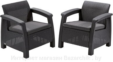 Набор уличной мебели (2 кресла) CORFU II DUO, графит от компании Интернет магазин Bazarchik . by - фото 1