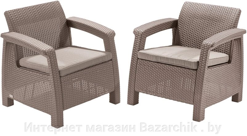 Набор уличной мебели (2 кресла) CORFU II DUO, капучино от компании Интернет магазин Bazarchik . by - фото 1