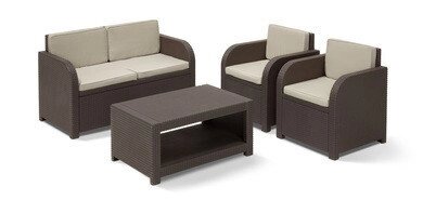 Набор уличной мебели Modena SET (скамья двухместная,2 кресла, стол), коричневый от компании Интернет магазин Bazarchik . by - фото 1