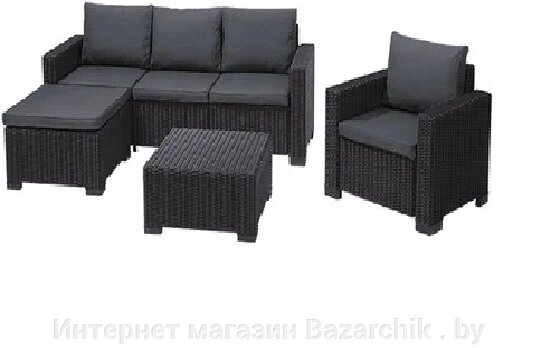 Набор уличной мебели Moorea Set (угловой диван, 2 кресла, столик), графит от компании Интернет магазин Bazarchik . by - фото 1